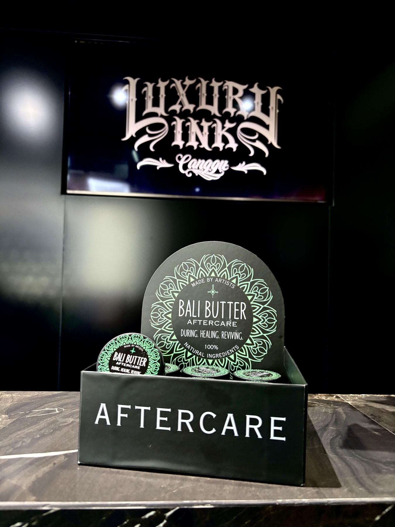 Bali Butter studio stockist display at Luxury Ink Canggu